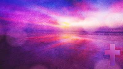 Watercolor Cross Sunrise Still